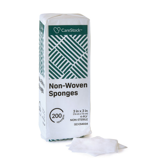 Gauze Sponge CareStock™ 4 X 4 Inch 4-Ply NonSterile 200 per Pack