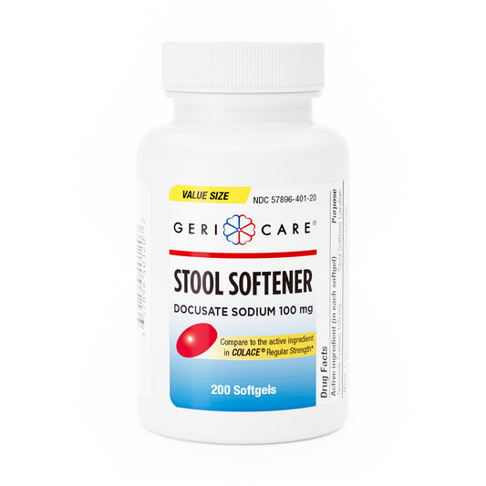Stool Softener Geri-Care® Softgel 200 per Bottle 100 mg Strength Docusate Sodium
