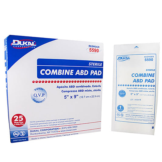 Abdominal Pad Dukal™ 5 X 9 Inch 1-Ply Sterile 1 per Pack