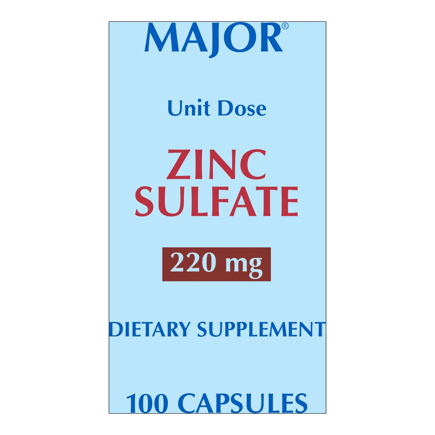 Mineral Supplement Zinc Sulfate 220 mg Strength Capsule 100 per Box