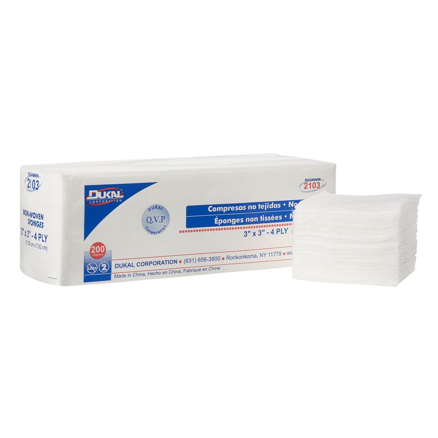 Nonwoven Sponge Clinisorb 3 X 3 Inch 4-Ply NonSterile 200 per Pack