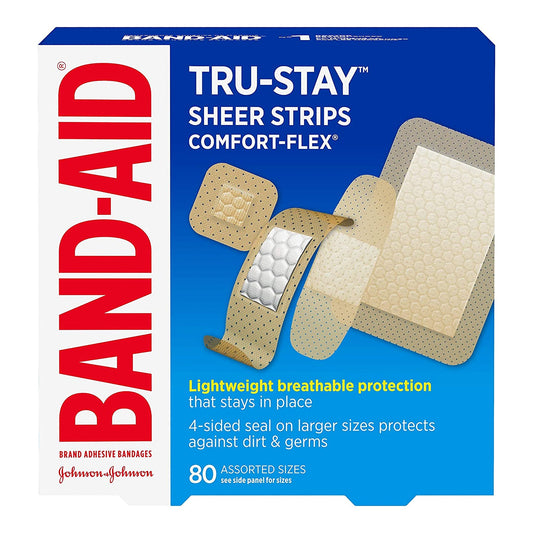 Adhesive Strip Band-Aid® Plastic Tan 2-1/4 X 3 Inch / 3/4 X 3 Inch / 5/8 X 2-1/4 Inch / 7/8 X 7/8 Inch Sterile