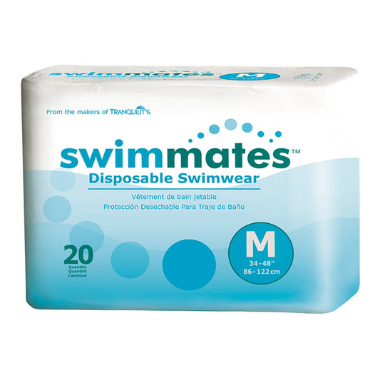 Unisex Adult Bowel Containment Swim Brief Swimmates™ Pull On with Tear Away Seams Medium Disposable Moderate Absorbency