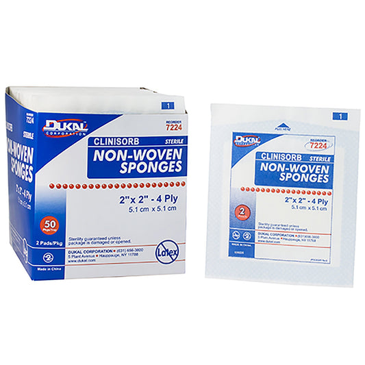 Nonwoven Sponge Clinisorb 2 X 2 Inch 4-Ply Sterile 2 per Pack