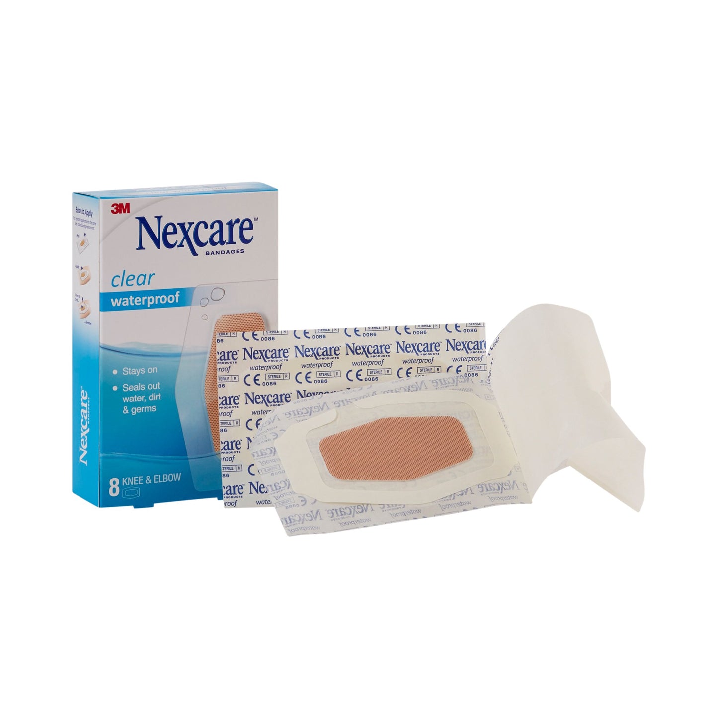 Waterproof Adhesive Strip Nexcare™ Waterproof Plastic Sheer 2-3/8 X 3½ Inch Sterile