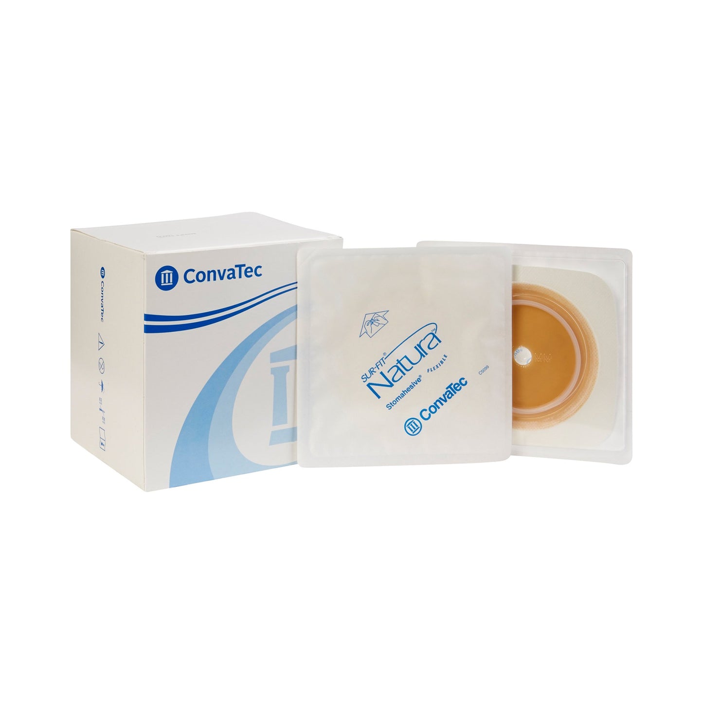 Ostomy Barrier Sur-Fit Natura® Trim to Fit, Standard Wear Stomahesive® Adhesive 70 mm Flange Sur-Fit Natura® System Hydrocolloid 1-7/8 to 2-1/2 Inch Opening 5 X 5 Inch