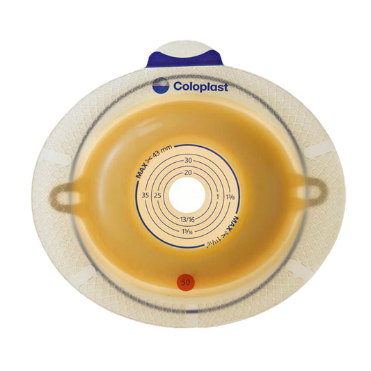 Ostomy Barrier SenSura® Flex Xpro Trim to Fit, Extended Wear Double Layer Adhesive 50 mm Flange Red Code System 5/8 to 1-5/16 Inch Opening