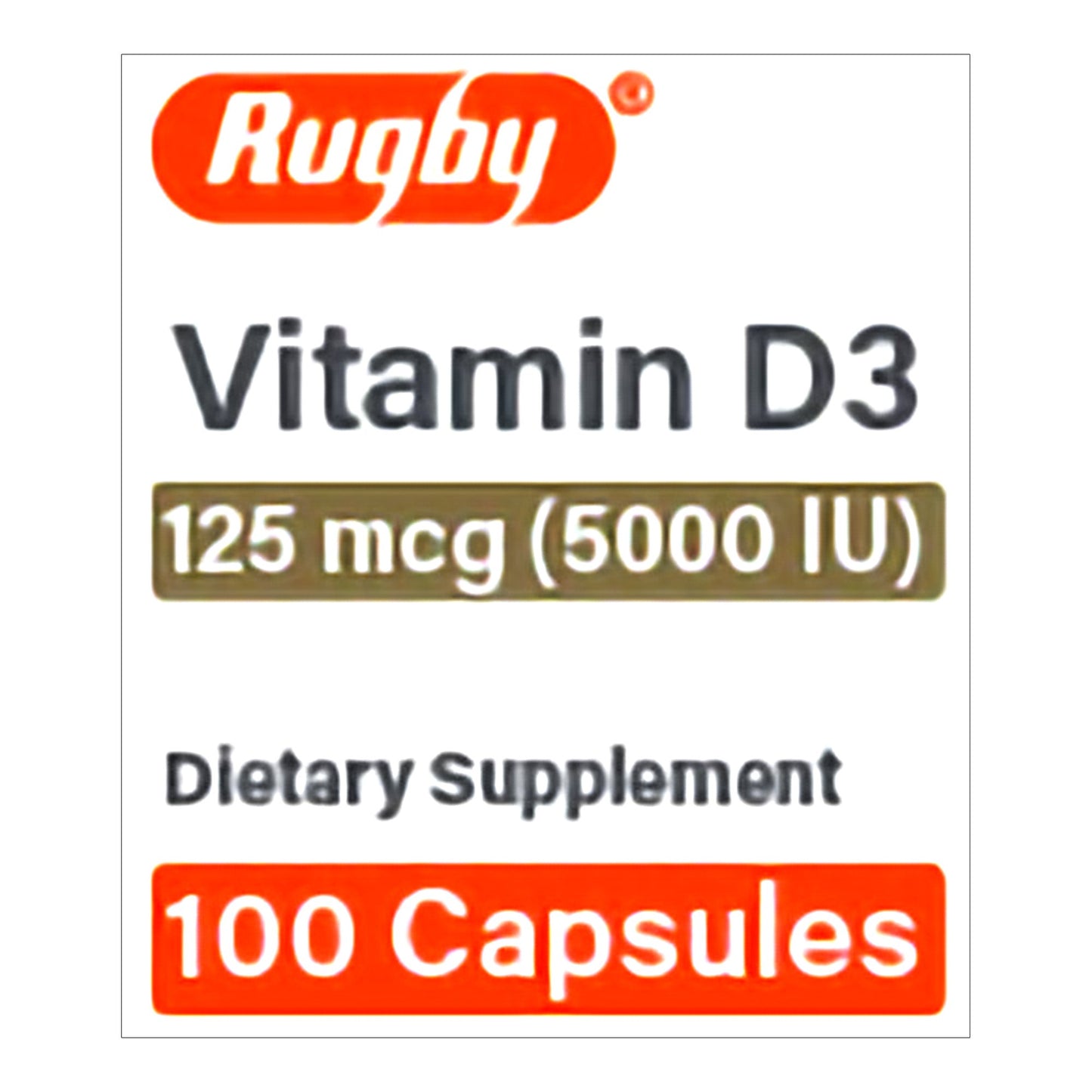 Vitamin Supplement Vitamin D3 125 mcg Strength Capsule 100 per Bottle