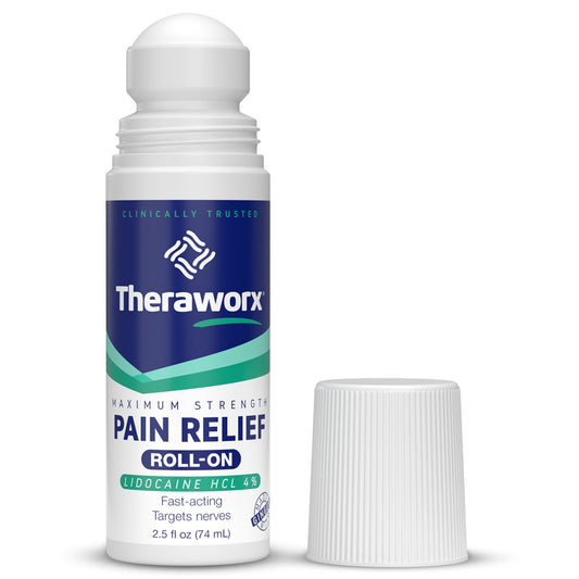 Topical Pain Relief Theraworx® Relief 4% Strength Lidocaine Roll-On 2.5 oz