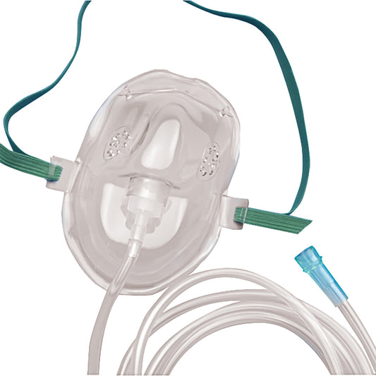 Oxygen Mask AirLife® Elongated Style Adult One Size Fits Most Adjustable Head Strap