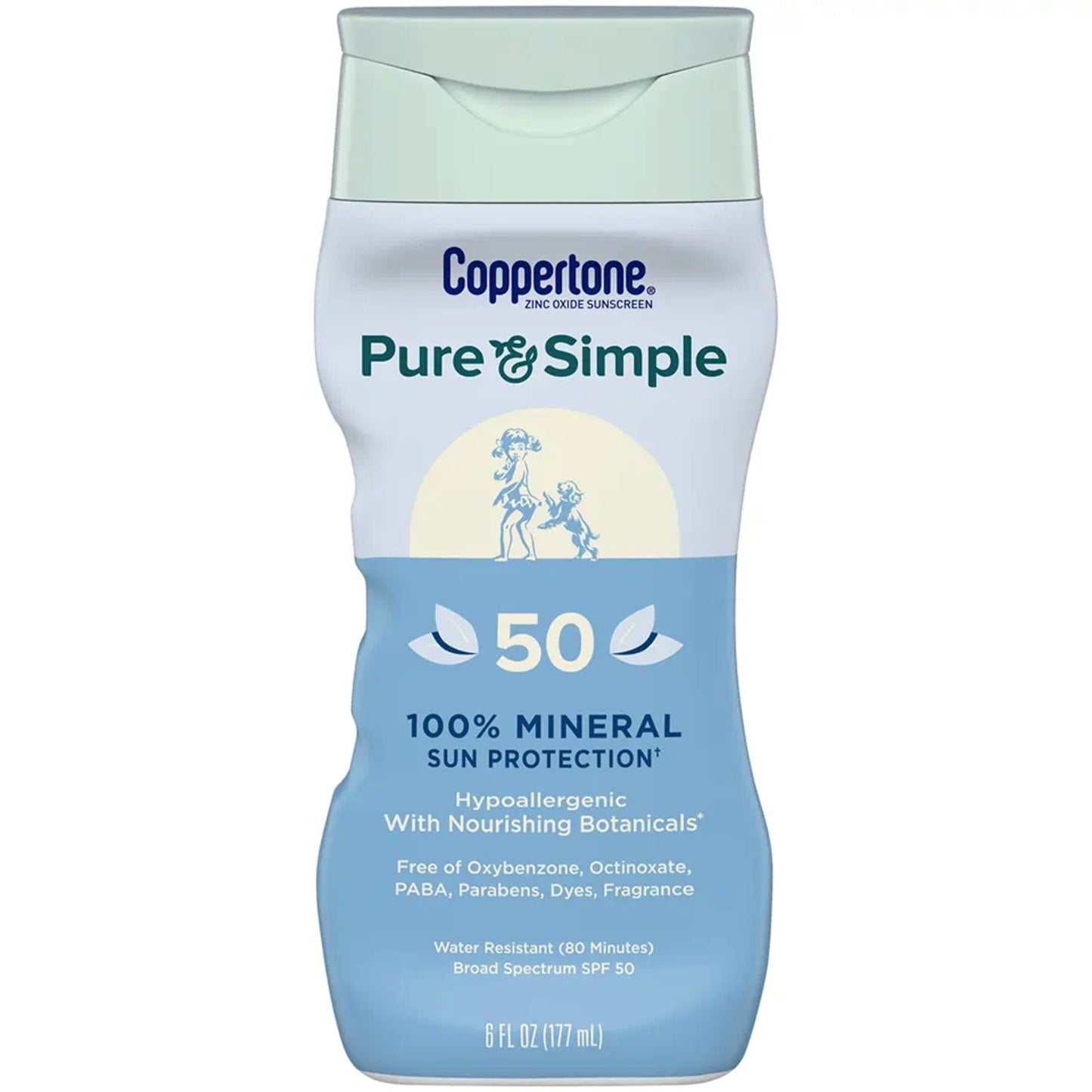 Sunscreen Coppertone® Pure and Simple SPF 50 Lotion 6 oz. Bottle