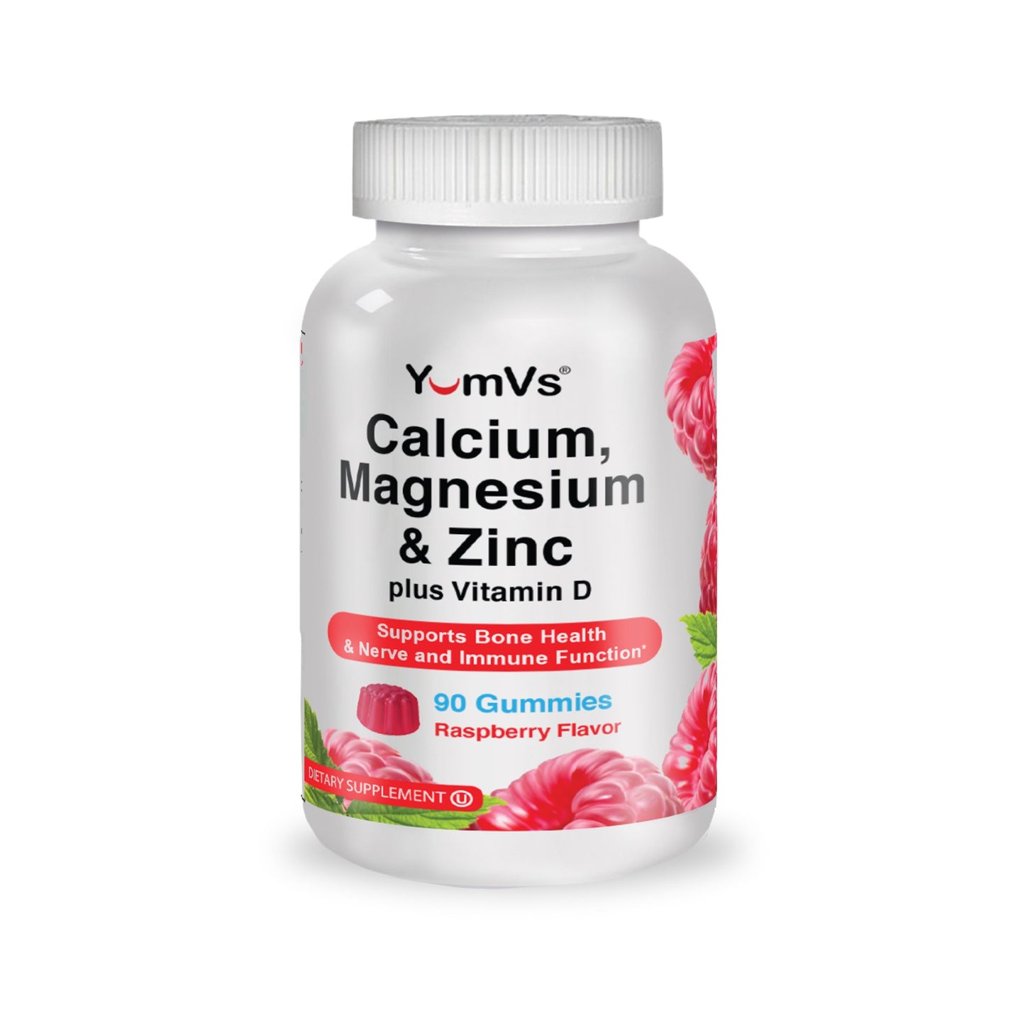 Vitamin and Mineral Supplement YumV's™ Calcium Magnesium / Vitamin D / Zinc Gummy 90 per Bottle