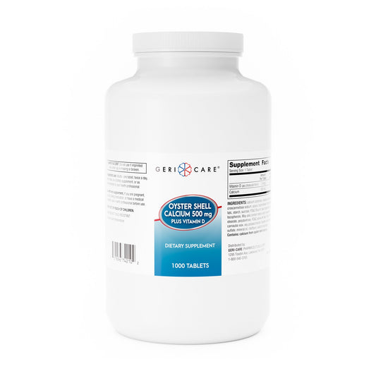 Joint Health Supplement Geri-Care® Calcium / Vitamin D 500 mg - 200 IU Strength Tablet 1,000 per Bottle