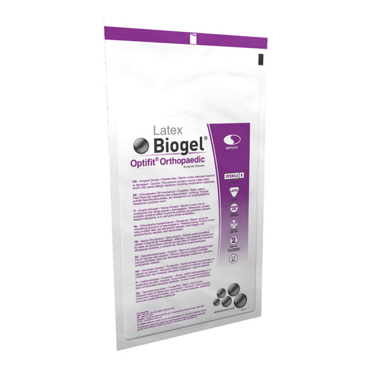 Surgical Glove Biogel® Optifit™ Orthopaedic Size 8.5 Sterile Latex Standard Cuff Length Micro-Textured Straw Not Chemo Approved