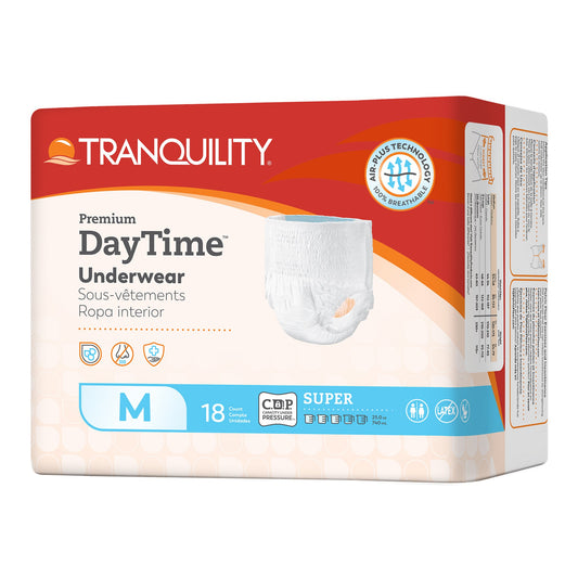 Unisex Adult Absorbent Underwear Tranquility® Premium DayTime™ Pull On with Tear Away Seams Medium Disposable Heavy Absorbency