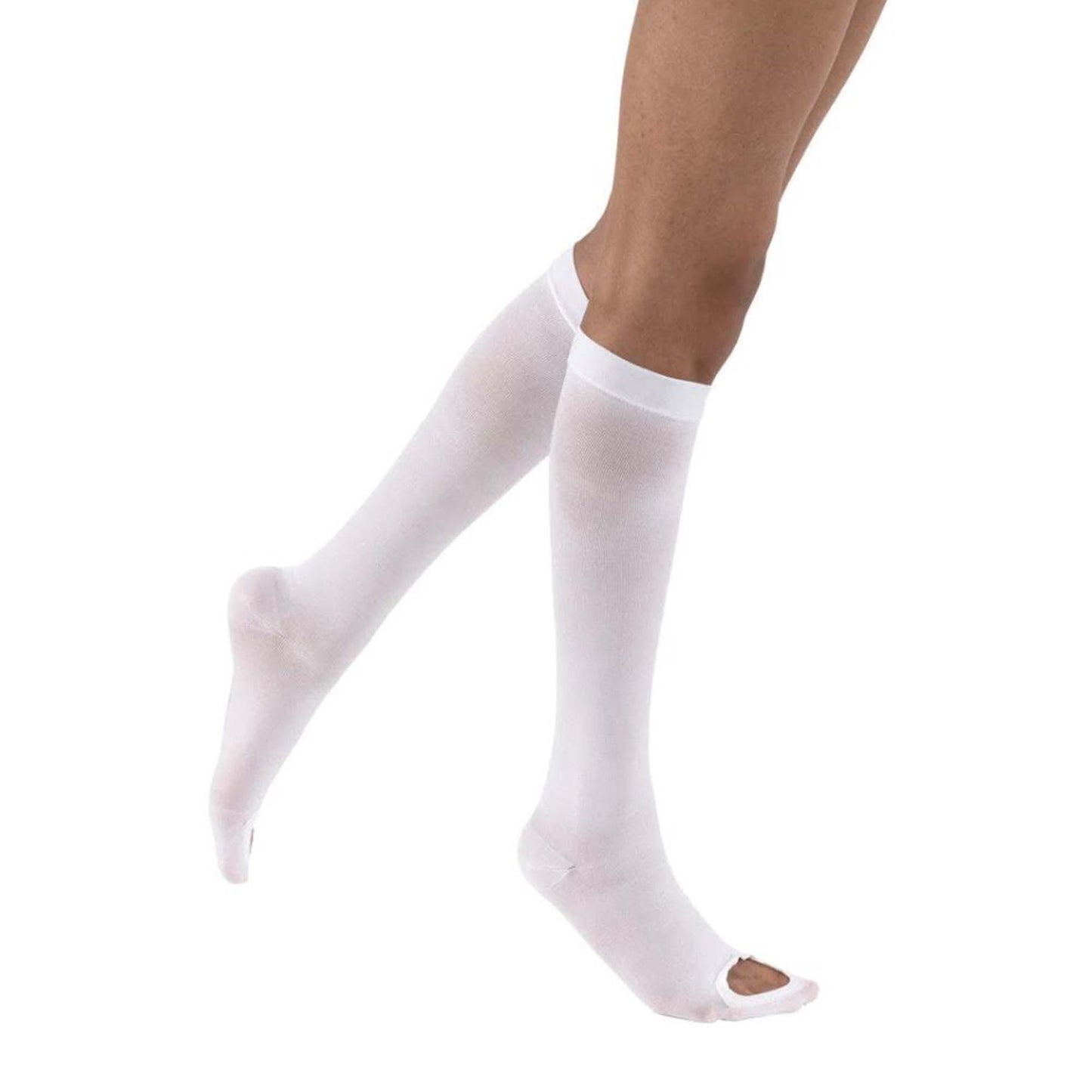 Anti-embolism Stocking Jobst® Anti-embolism/GPT™ Knee High Large / Long White Inspection Toe