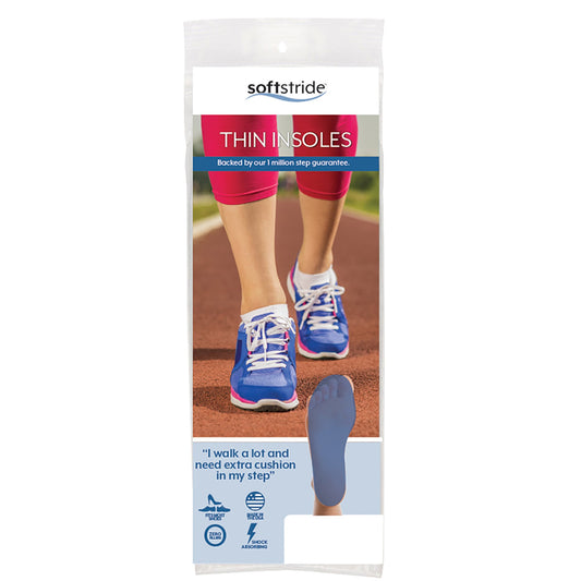 Insole Soft Stride™ Thin Insole Full Length Polymer Female 7 to 9 / Male 6 to 8