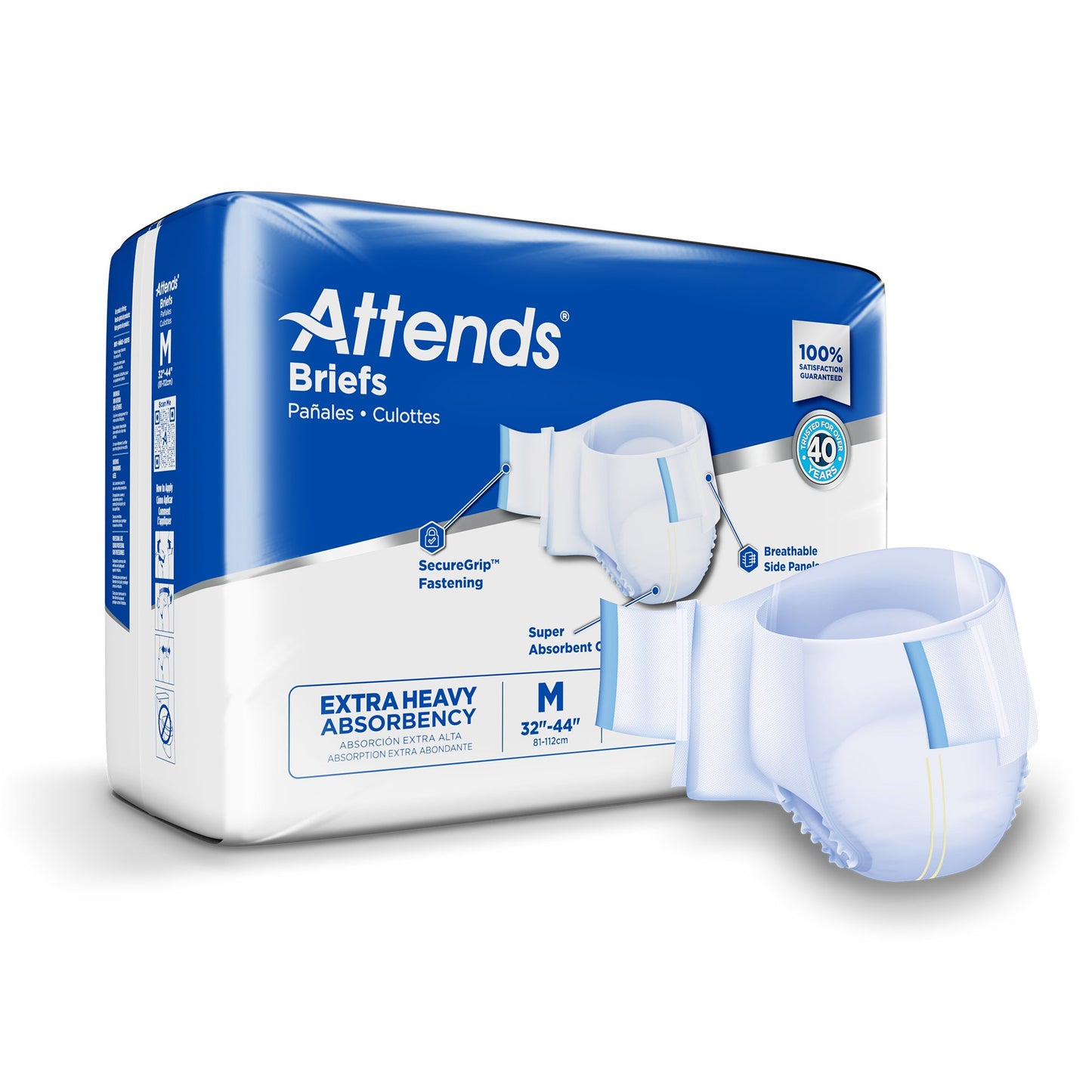 Unisex Adult Incontinence Brief Attends® Care Advanced Medium Disposable Heavy Absorbency