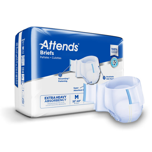Unisex Adult Incontinence Brief Attends® Care Advanced Medium Disposable Heavy Absorbency