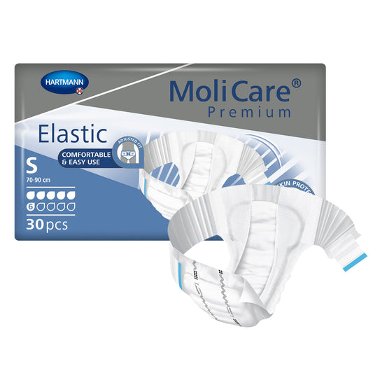Unisex Adult Incontinence Brief MoliCare® Premium Elastic 6D Small Disposable Moderate Absorbency
