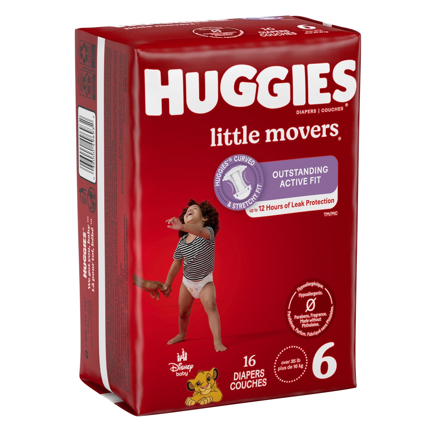 Unisex Baby Diaper Huggies® Little Movers Size 6 Disposable Moderate Absorbency