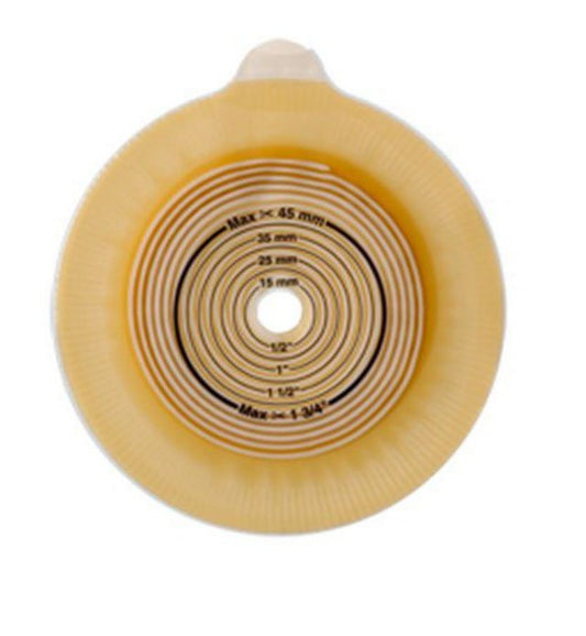 Ostomy Barrier Assura® Precut, Standard Wear Pectin Based Adhesive 50 mm Flange Red Code System Synthetic Resin 1-1/8 Inch Opening