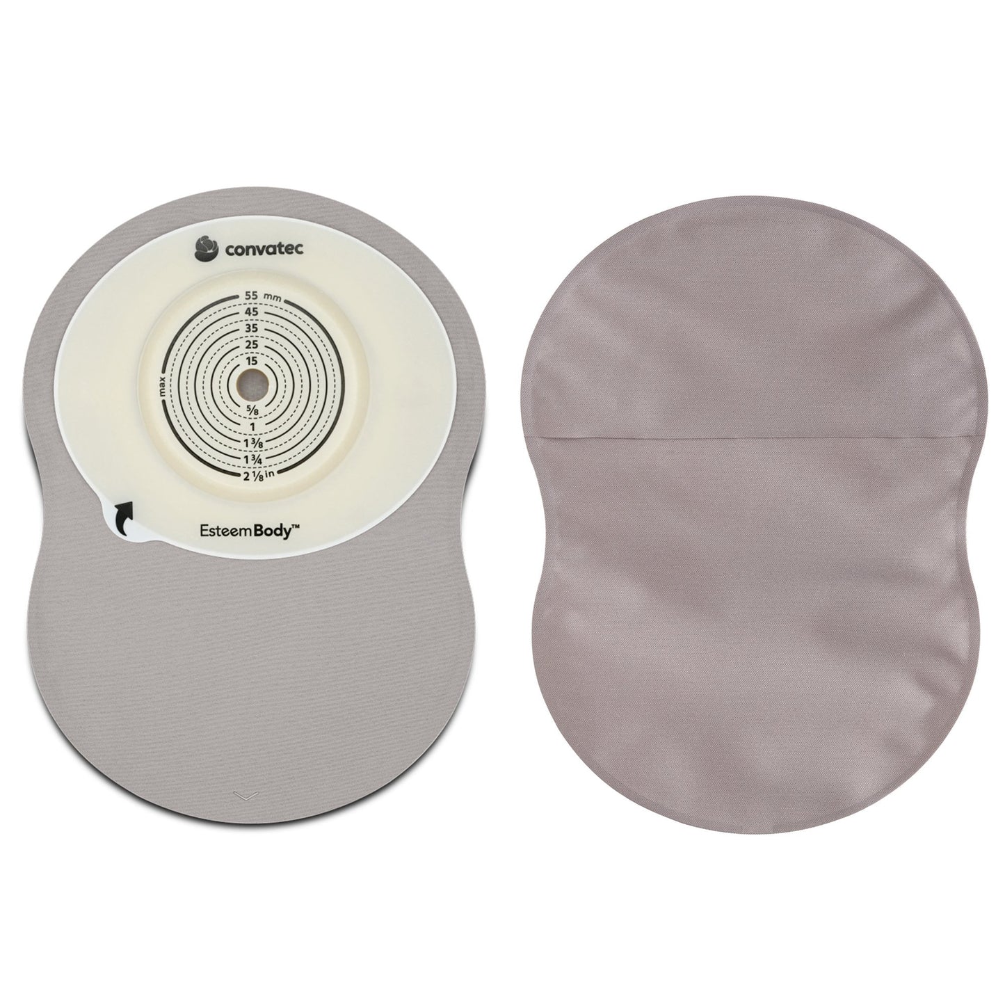 Ostomy Pouch Esteem Body™ One-Piece System 9 Inch Length Convex, Trim To Fit 10 to 45 mm Stoma Closed End