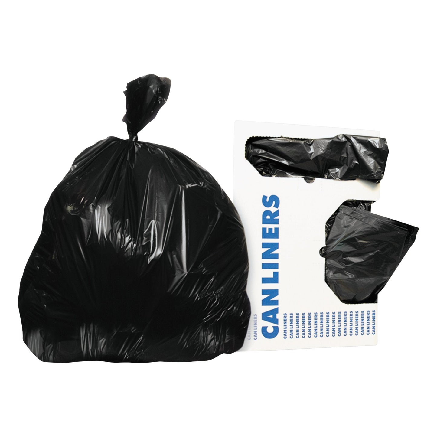 Trash Bag Heritage™ 60 gal. Black LLDPE 1.25 mil 38 X 58 Inch Star Seal Bottom Flat Pack