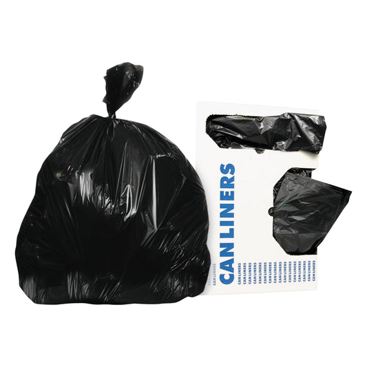 Trash Bag Heritage™ 60 gal. Black LLDPE 1.25 mil 38 X 58 Inch Star Seal Bottom Flat Pack