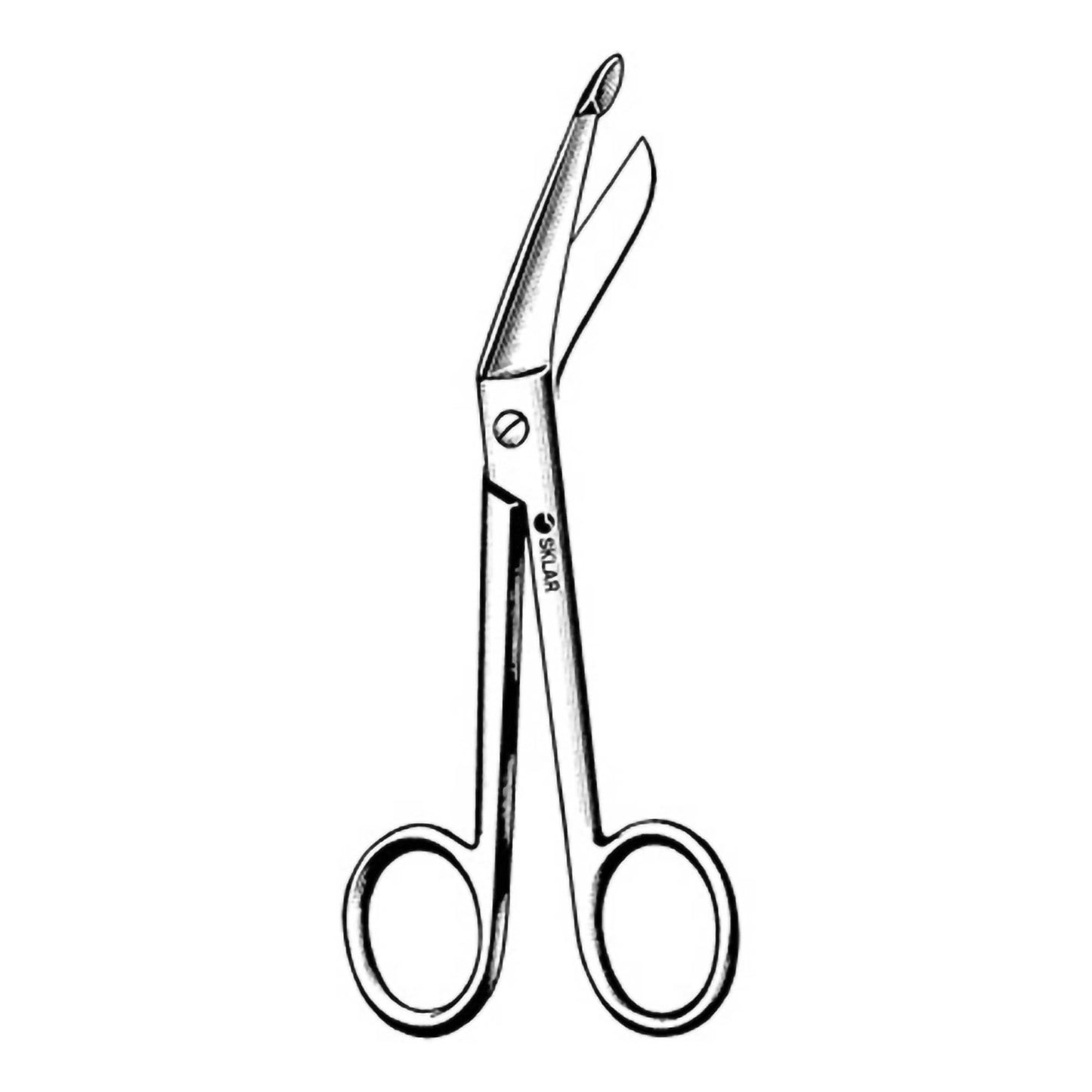 Bandage Scissors Sklar® Lister 5-1/2 Inch Length OR / Surgical Grade German Stainless Steel NonSterile Finger Ring Handle Angled Blunt Tip / Blunt Tip