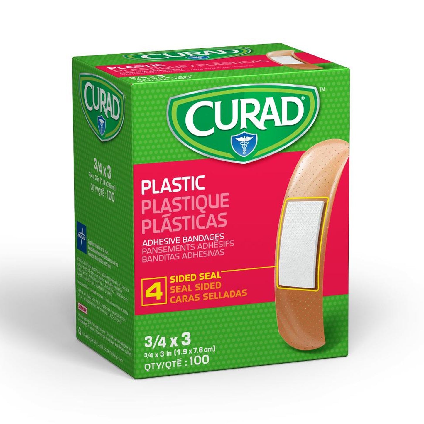 Adhesive Strip Curad® Plastic Tan 3/4 X 3 Inch Sterile