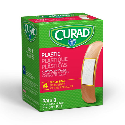 Adhesive Strip Curad® Plastic Tan 3/4 X 3 Inch Sterile
