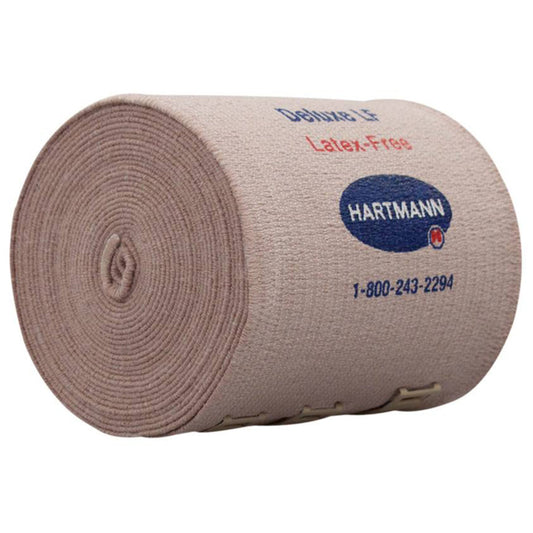 Elastic Bandage Deluxe® LF® 6 Inch X 11 Yard Double Length Clip Detached Closure Tan NonSterile Standard Compression