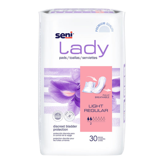Bladder Control Pad Seni® Lady Light 8.9 Inch Length Light Absorbency Super Absorbent Core One Size Fits Most