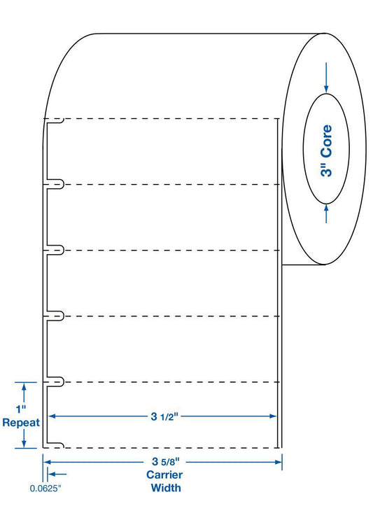 Blank Label Centurion® Laboratory Use White Paper 1 X 3-1/2 Inch