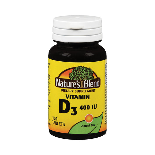 Vitamin Supplement Nature's Blend Vitamin D 400 IU Strength Tablet 100 per Bottle