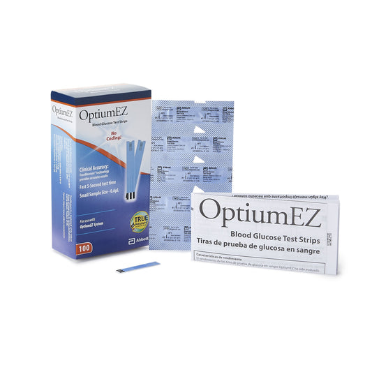 Blood Glucose Test Strips Optium EZ® 100 Strips per Pack