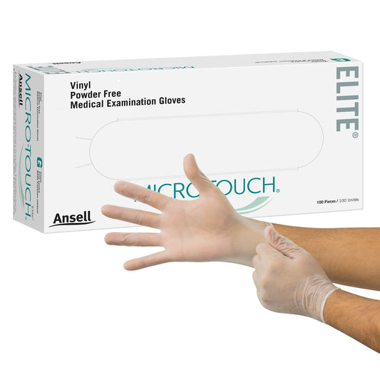 Exam Glove Micro-Touch® Elite® Small NonSterile Stretch Vinyl Standard Cuff Length Smooth Ivory Not Rated
