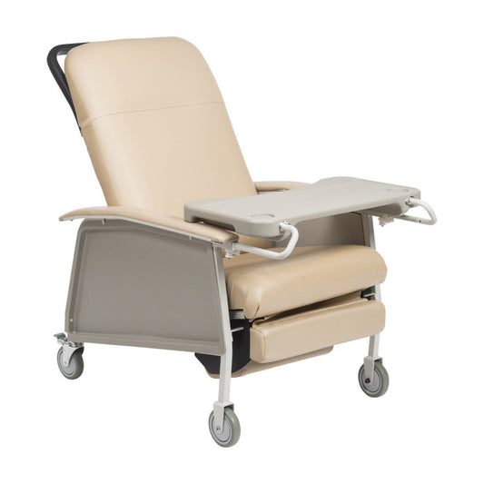 Bariatric Recliner Drive Tan Vinyl 5 Inch Casters