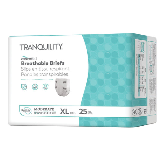 Unisex Adult Incontinence Brief Tranquility® Essential X-Large Disposable Moderate Absorbency