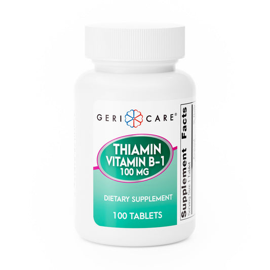Vitamin Supplement Geri-Care® Vitamin B1 100 mg Strength Tablet 100 per Bottle