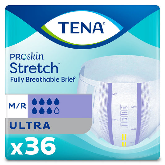 Unisex Adult Incontinence Brief TENA ProSkin Stretch™ Ultra Medium Disposable Heavy Absorbency