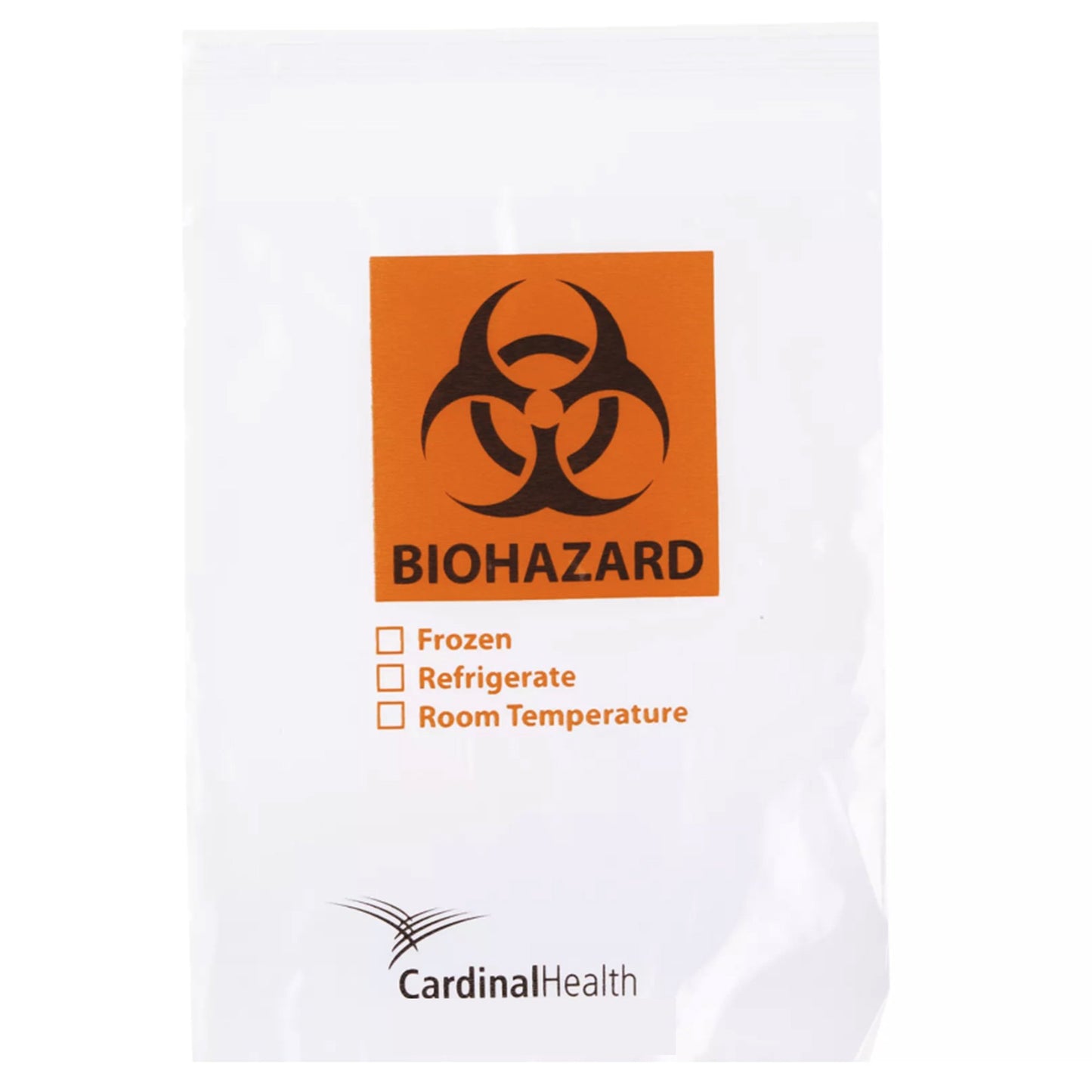 Specimen Transport Bag with Document Pouch 6 X 9 Inch Zip Closure Biohazard Symbol / Storage Instructions / Instructions for Use NonSterile