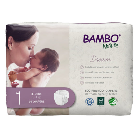 Unisex Baby Diaper Bambo® Nature Dream Size 1 Disposable Heavy Absorbency