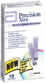 Blood Glucose and Ketone Test Strips Precision Xtra® 10 Strips per Pack