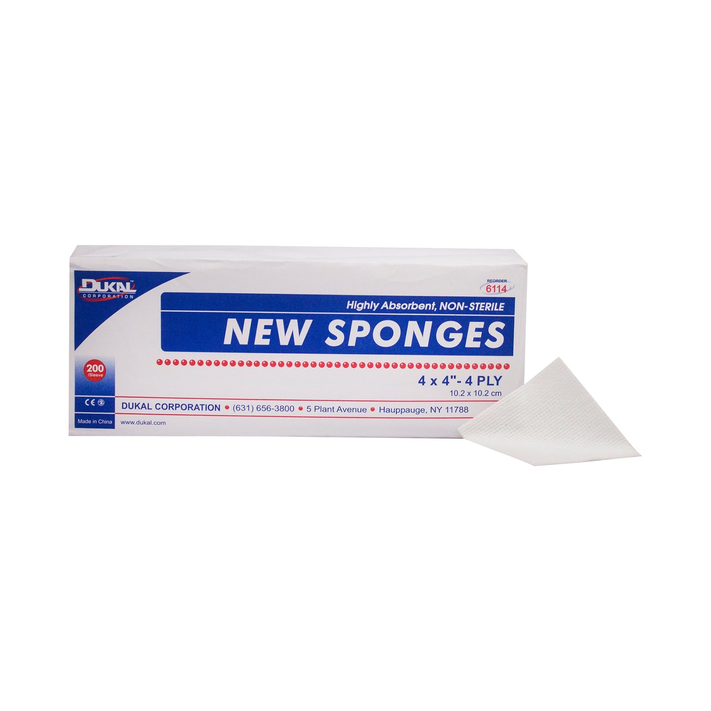Nonwoven Sponge Dukal™ 4 X 4 Inch 4-Ply NonSterile 200 per Pack
