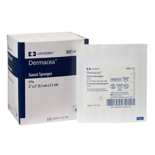 Gauze Sponge Dermacea™ 2 X 2 Inch 8-Ply Sterile 10 per Pack