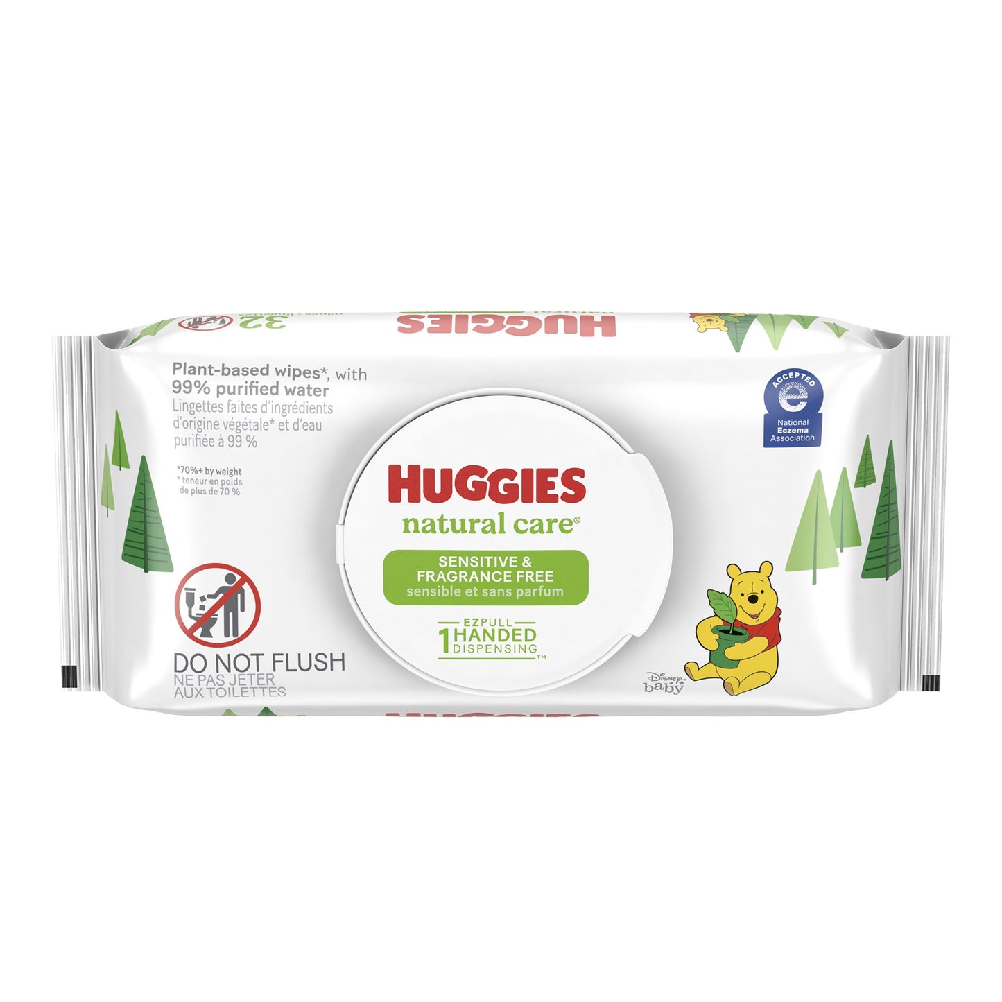 Baby Wipe Huggies® Natural Care® Soft Pack Unscented 32 Count