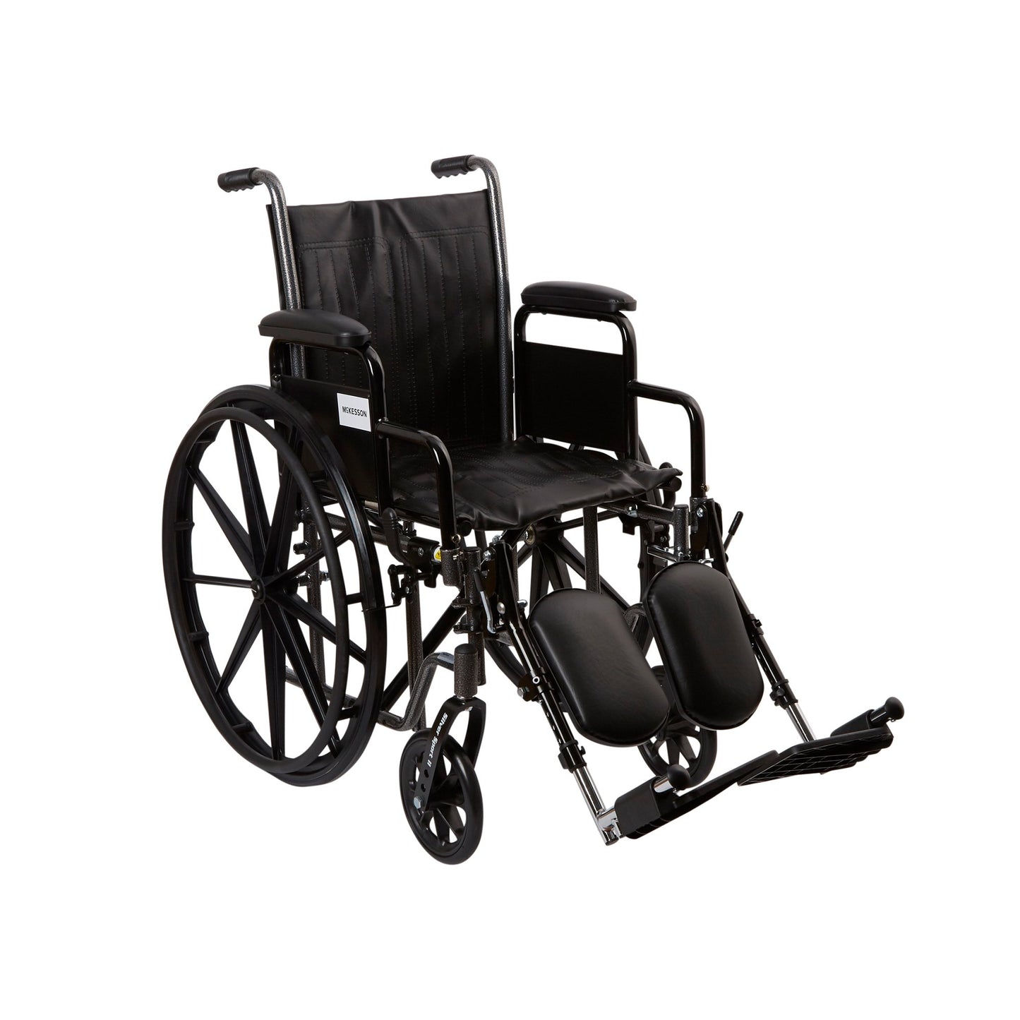 Wheelchair McKesson Dual Axle Desk Length Arm Swing-Away Elevating Legrest Black Upholstery 16 Inch Seat Width Adult 250 lbs. Weight Capacity