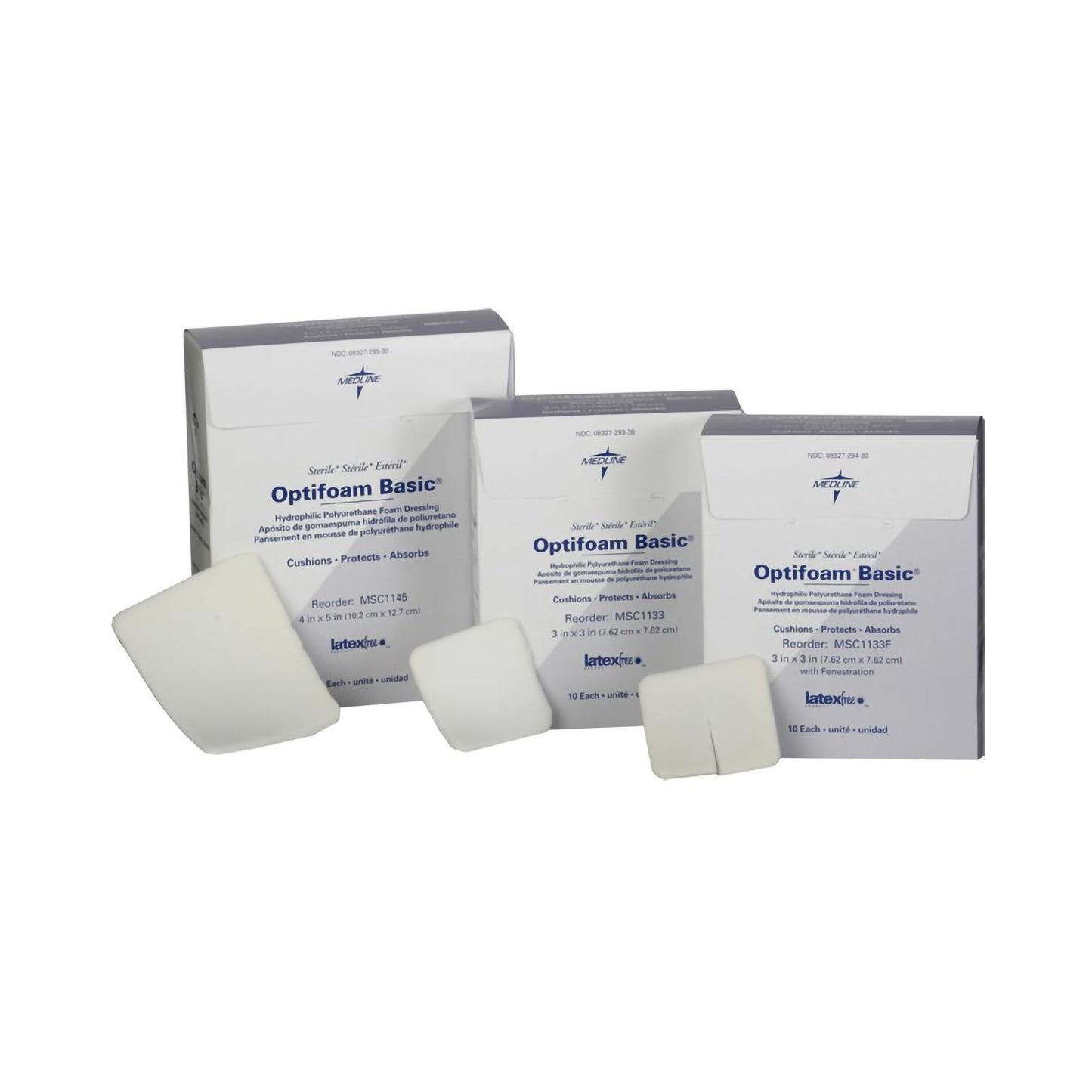 Foam Dressing Optifoam® Basic 4 X 5 Inch Without Border Without Film Backing Nonadhesive Rectangle Sterile